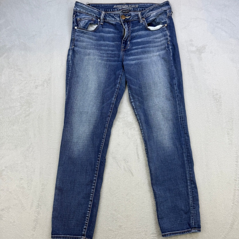 American Eagle Skinny Jeans Womens 8 Blue Super Stretch Medium Wash Casual Denim